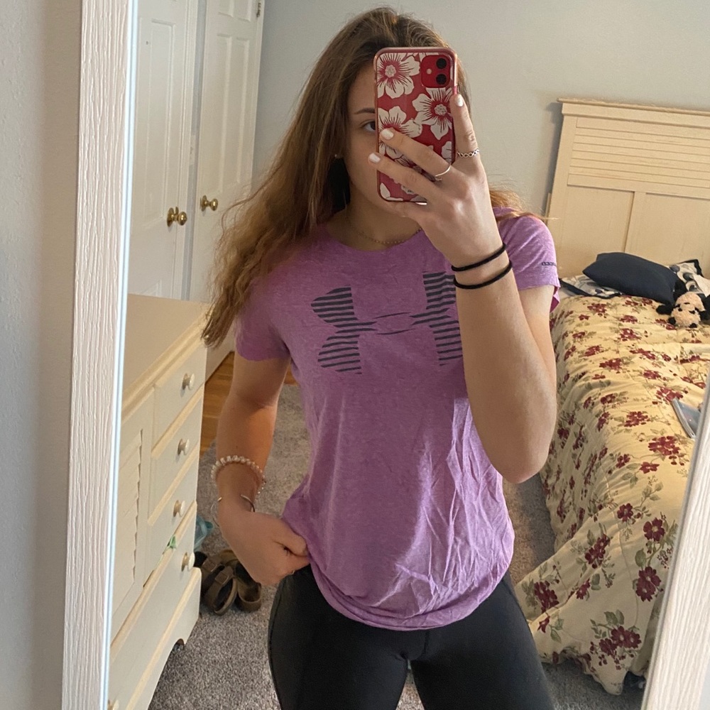 Purple Under Armour Workout T Shirt